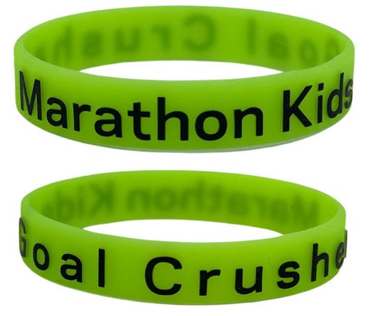 Goal Crusher: Green Glow-in-the-Dark Marathon Kids Bands (Pack of 25)