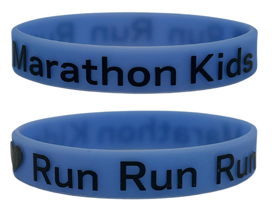 Run Run Run: Blue Glow-in-the-Dark Marathon Kids Bands (Pack of 25)